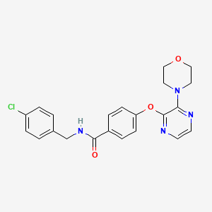 molecular formula C22H21ClN4O3 B6584142 N-[(4-chlorophenyl)methyl]-4-{[3-(morpholin-4-yl)pyrazin-2-yl]oxy}benzamide CAS No. 1251695-93-8