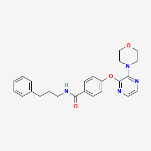 molecular formula C24H26N4O3 B6584159 4-{[3-(morpholin-4-yl)pyrazin-2-yl]oxy}-N-(3-phenylpropyl)benzamide CAS No. 1115979-76-4