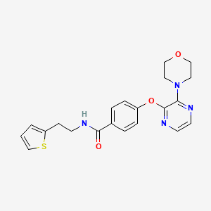 4-{[3-(morpholin-4-yl)pyrazin-2-yl]oxy}-N-[2-(thiophen-2-yl)ethyl]benzamide