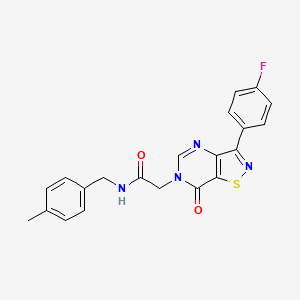 2-[3-(4-fluorophenyl)-7-oxo-6H,7H-[1,2]thiazolo[4,5-d]pyrimidin-6-yl]-N-[(4-methylphenyl)methyl]acetamide