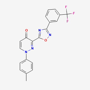molecular formula C20H13F3N4O2 B6584249 1-(4-methylphenyl)-3-{3-[3-(trifluoromethyl)phenyl]-1,2,4-oxadiazol-5-yl}-1,4-dihydropyridazin-4-one CAS No. 1115894-40-0
