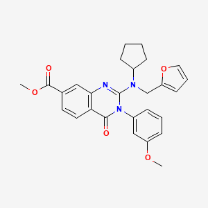 molecular formula C27H27N3O5 B6584267 methyl 2-{cyclopentyl[(furan-2-yl)methyl]amino}-3-(3-methoxyphenyl)-4-oxo-3,4-dihydroquinazoline-7-carboxylate CAS No. 1116005-67-4