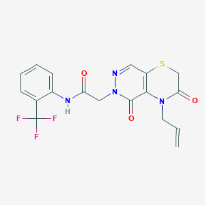molecular formula C18H15F3N4O3S B6584286 2-[3,5-dioxo-4-(prop-2-en-1-yl)-2H,3H,4H,5H,6H-pyridazino[4,5-b][1,4]thiazin-6-yl]-N-[2-(trifluoromethyl)phenyl]acetamide CAS No. 1251596-95-8