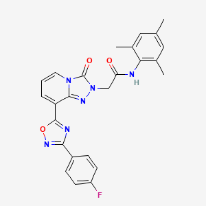 molecular formula C25H21FN6O3 B6584293 2-{8-[3-(4-fluorophenyl)-1,2,4-oxadiazol-5-yl]-3-oxo-2H,3H-[1,2,4]triazolo[4,3-a]pyridin-2-yl}-N-(2,4,6-trimethylphenyl)acetamide CAS No. 1112438-74-0