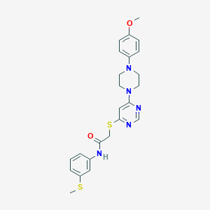 molecular formula C24H27N5O2S2 B6584301 2-({6-[4-(4-methoxyphenyl)piperazin-1-yl]pyrimidin-4-yl}sulfanyl)-N-[3-(methylsulfanyl)phenyl]acetamide CAS No. 1251597-52-0