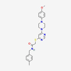 2-({6-[4-(4-methoxyphenyl)piperazin-1-yl]pyrimidin-4-yl}sulfanyl)-N-[(4-methylphenyl)methyl]acetamide