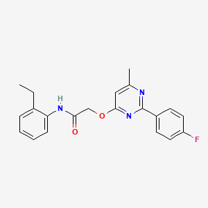 molecular formula C21H20FN3O2 B6584312 N-(2-ethylphenyl)-2-{[2-(4-fluorophenyl)-6-methylpyrimidin-4-yl]oxy}acetamide CAS No. 1251620-10-6