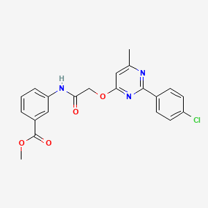 molecular formula C21H18ClN3O4 B6584325 methyl 3-(2-{[2-(4-chlorophenyl)-6-methylpyrimidin-4-yl]oxy}acetamido)benzoate CAS No. 1251599-24-2