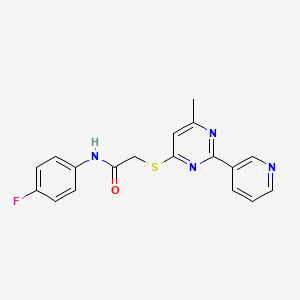 N-(4-fluorophenyl)-2-{[6-methyl-2-(pyridin-3-yl)pyrimidin-4-yl]sulfanyl}acetamide