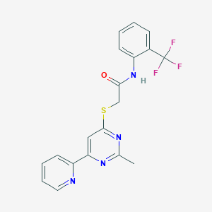 molecular formula C19H15F3N4OS B6584343 2-{[2-methyl-6-(pyridin-2-yl)pyrimidin-4-yl]sulfanyl}-N-[2-(trifluoromethyl)phenyl]acetamide CAS No. 1251694-75-3