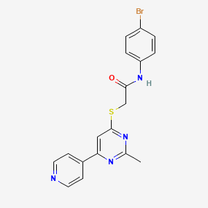 molecular formula C18H15BrN4OS B6584345 N-(4-bromophenyl)-2-{[2-methyl-6-(pyridin-4-yl)pyrimidin-4-yl]sulfanyl}acetamide CAS No. 1251588-27-8