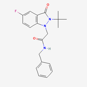molecular formula C20H22FN3O2 B6584357 N-benzyl-2-(2-tert-butyl-5-fluoro-3-oxo-2,3-dihydro-1H-indazol-1-yl)acetamide CAS No. 1251616-38-2