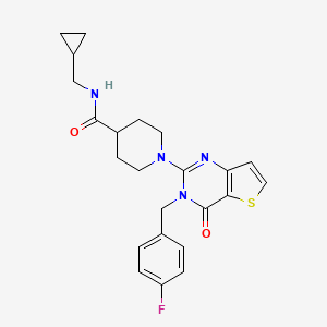 molecular formula C23H25FN4O2S B6584369 N-(cyclopropylmethyl)-1-{3-[(4-fluorophenyl)methyl]-4-oxo-3H,4H-thieno[3,2-d]pyrimidin-2-yl}piperidine-4-carboxamide CAS No. 1112306-96-3