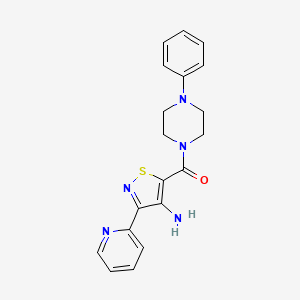 molecular formula C19H19N5OS B6584385 5-(4-phenylpiperazine-1-carbonyl)-3-(pyridin-2-yl)-1,2-thiazol-4-amine CAS No. 1251617-70-5