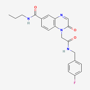 molecular formula C21H21FN4O3 B6584420 1-({[(4-fluorophenyl)methyl]carbamoyl}methyl)-2-oxo-N-propyl-1,2-dihydroquinoxaline-6-carboxamide CAS No. 1251601-49-6