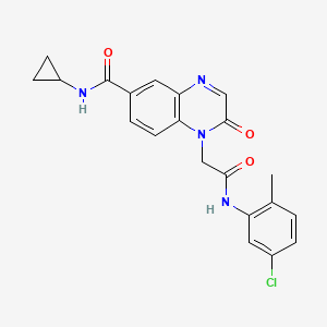molecular formula C21H19ClN4O3 B6584423 1-{[(5-chloro-2-methylphenyl)carbamoyl]methyl}-N-cyclopropyl-2-oxo-1,2-dihydroquinoxaline-6-carboxamide CAS No. 1251628-33-7