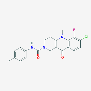 molecular formula C21H19ClFN3O2 B6584432 7-chloro-6-fluoro-5-methyl-N-(4-methylphenyl)-10-oxo-1H,2H,3H,4H,5H,10H-benzo[b]1,6-naphthyridine-2-carboxamide CAS No. 1251600-73-3