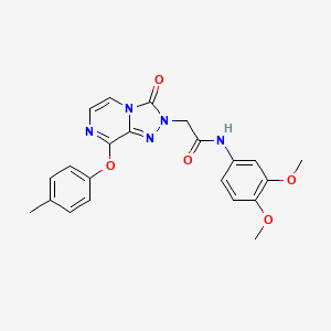molecular formula C22H21N5O5 B6584449 N-(3,4-dimethoxyphenyl)-2-[8-(4-methylphenoxy)-3-oxo-2H,3H-[1,2,4]triazolo[4,3-a]pyrazin-2-yl]acetamide CAS No. 1251633-67-6