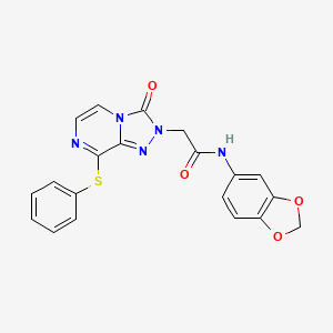 molecular formula C20H15N5O4S B6584490 N-(2H-1,3-benzodioxol-5-yl)-2-[3-oxo-8-(phenylsulfanyl)-2H,3H-[1,2,4]triazolo[4,3-a]pyrazin-2-yl]acetamide CAS No. 1251693-35-2