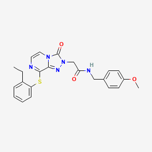 molecular formula C23H23N5O3S B6584514 2-{8-[(2-ethylphenyl)sulfanyl]-3-oxo-2H,3H-[1,2,4]triazolo[4,3-a]pyrazin-2-yl}-N-[(4-methoxyphenyl)methyl]acetamide CAS No. 1251593-59-5