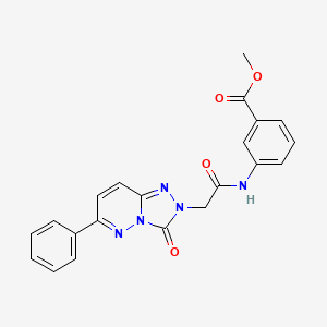 molecular formula C21H17N5O4 B6584517 methyl 3-(2-{3-oxo-6-phenyl-2H,3H-[1,2,4]triazolo[4,3-b]pyridazin-2-yl}acetamido)benzoate CAS No. 1251680-22-4