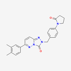molecular formula C24H23N5O2 B6584532 1-(4-{[6-(3,4-dimethylphenyl)-3-oxo-2H,3H-[1,2,4]triazolo[4,3-b]pyridazin-2-yl]methyl}phenyl)pyrrolidin-2-one CAS No. 1251694-22-0