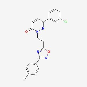 molecular formula C21H17ClN4O2 B6584542 6-(3-chlorophenyl)-2-{2-[3-(4-methylphenyl)-1,2,4-oxadiazol-5-yl]ethyl}-2,3-dihydropyridazin-3-one CAS No. 1112418-47-9