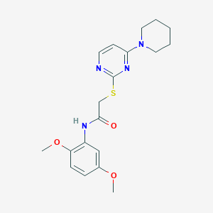molecular formula C19H24N4O3S B6584560 N-(2,5-dimethoxyphenyl)-2-{[4-(piperidin-1-yl)pyrimidin-2-yl]sulfanyl}acetamide CAS No. 1251583-71-7