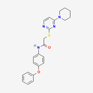 molecular formula C23H24N4O2S B6584566 N-(4-phenoxyphenyl)-2-{[4-(piperidin-1-yl)pyrimidin-2-yl]sulfanyl}acetamide CAS No. 1251605-23-8