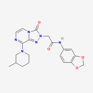 molecular formula C20H22N6O4 B6584588 N-(2H-1,3-benzodioxol-5-yl)-2-[8-(3-methylpiperidin-1-yl)-3-oxo-2H,3H-[1,2,4]triazolo[4,3-a]pyrazin-2-yl]acetamide CAS No. 1251625-87-2