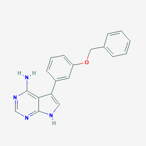 molecular formula C19H16N4O B065846 5-(3-(benzyloxy)phenyl)-7H-pyrrolo[2,3-d]pyrimidin-4-amine CAS No. 194787-36-5