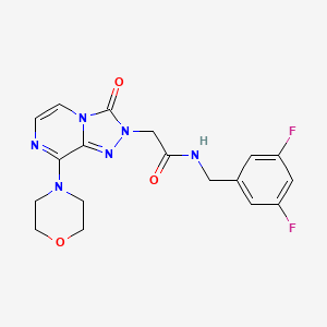 molecular formula C18H18F2N6O3 B6584612 N-[(3,5-difluorophenyl)methyl]-2-[8-(morpholin-4-yl)-3-oxo-2H,3H-[1,2,4]triazolo[4,3-a]pyrazin-2-yl]acetamide CAS No. 1251591-30-6
