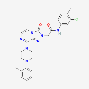 molecular formula C25H26ClN7O2 B6584618 N-(3-chloro-4-methylphenyl)-2-{8-[4-(2-methylphenyl)piperazin-1-yl]-3-oxo-2H,3H-[1,2,4]triazolo[4,3-a]pyrazin-2-yl}acetamide CAS No. 1251584-27-6
