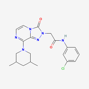 molecular formula C20H23ClN6O2 B6584626 N-(3-chlorophenyl)-2-[8-(3,5-dimethylpiperidin-1-yl)-3-oxo-2H,3H-[1,2,4]triazolo[4,3-a]pyrazin-2-yl]acetamide CAS No. 1251620-38-8