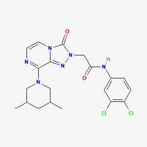 molecular formula C20H22Cl2N6O2 B6584633 N-(3,4-dichlorophenyl)-2-[8-(3,5-dimethylpiperidin-1-yl)-3-oxo-2H,3H-[1,2,4]triazolo[4,3-a]pyrazin-2-yl]acetamide CAS No. 1251599-02-6