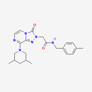 molecular formula C22H28N6O2 B6584641 2-[8-(3,5-dimethylpiperidin-1-yl)-3-oxo-2H,3H-[1,2,4]triazolo[4,3-a]pyrazin-2-yl]-N-[(4-methylphenyl)methyl]acetamide CAS No. 1251679-25-0