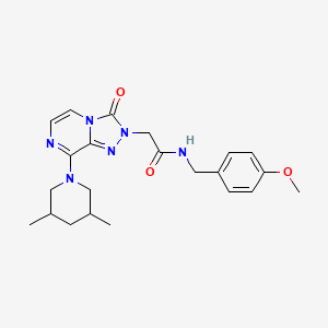 molecular formula C22H28N6O3 B6584649 2-[8-(3,5-dimethylpiperidin-1-yl)-3-oxo-2H,3H-[1,2,4]triazolo[4,3-a]pyrazin-2-yl]-N-[(4-methoxyphenyl)methyl]acetamide CAS No. 1251620-40-2