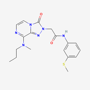 molecular formula C18H22N6O2S B6584662 2-{8-[methyl(propyl)amino]-3-oxo-2H,3H-[1,2,4]triazolo[4,3-a]pyrazin-2-yl}-N-[3-(methylsulfanyl)phenyl]acetamide CAS No. 1251679-32-9