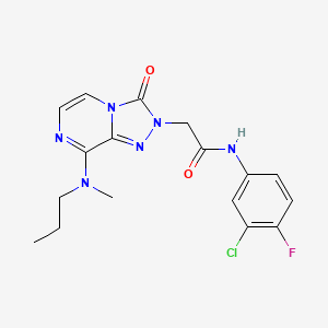 molecular formula C17H18ClFN6O2 B6584669 N-(3-chloro-4-fluorophenyl)-2-{8-[methyl(propyl)amino]-3-oxo-2H,3H-[1,2,4]triazolo[4,3-a]pyrazin-2-yl}acetamide CAS No. 1251599-38-8