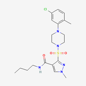 molecular formula C20H28ClN5O3S B6584709 N-butyl-3-{[4-(5-chloro-2-methylphenyl)piperazin-1-yl]sulfonyl}-1-methyl-1H-pyrazole-4-carboxamide CAS No. 1185132-78-8