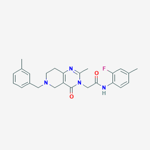molecular formula C25H27FN4O2 B6584749 N-(2-fluoro-4-methylphenyl)-2-{2-methyl-6-[(3-methylphenyl)methyl]-4-oxo-3H,4H,5H,6H,7H,8H-pyrido[4,3-d]pyrimidin-3-yl}acetamide CAS No. 1251696-22-6
