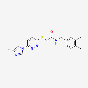 molecular formula C19H21N5OS B6584780 N-[(3,4-dimethylphenyl)methyl]-2-{[6-(4-methyl-1H-imidazol-1-yl)pyridazin-3-yl]sulfanyl}acetamide CAS No. 1251670-95-7