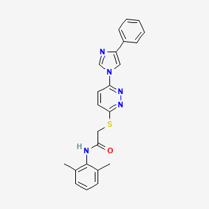 molecular formula C23H21N5OS B6584786 N-(2,6-dimethylphenyl)-2-{[6-(4-phenyl-1H-imidazol-1-yl)pyridazin-3-yl]sulfanyl}acetamide CAS No. 1251621-39-2