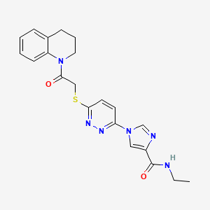molecular formula C21H22N6O2S B6584790 N-ethyl-1-(6-{[2-oxo-2-(1,2,3,4-tetrahydroquinolin-1-yl)ethyl]sulfanyl}pyridazin-3-yl)-1H-imidazole-4-carboxamide CAS No. 1251600-15-3