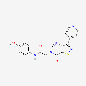 molecular formula C19H15N5O3S B6584811 N-(4-methoxyphenyl)-2-[7-oxo-3-(pyridin-4-yl)-6H,7H-[1,2]thiazolo[4,5-d]pyrimidin-6-yl]acetamide CAS No. 1251675-32-7