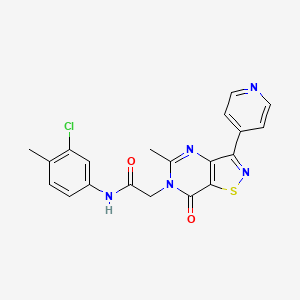 molecular formula C20H16ClN5O2S B6584819 N-(3-chloro-4-methylphenyl)-2-[5-methyl-7-oxo-3-(pyridin-4-yl)-6H,7H-[1,2]thiazolo[4,5-d]pyrimidin-6-yl]acetamide CAS No. 1251549-46-8