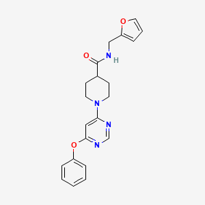 molecular formula C21H22N4O3 B6584833 N-[(furan-2-yl)methyl]-1-(6-phenoxypyrimidin-4-yl)piperidine-4-carboxamide CAS No. 1251549-61-7