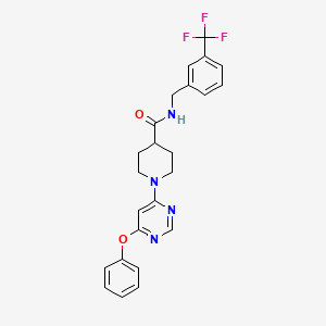 molecular formula C24H23F3N4O2 B6584840 1-(6-phenoxypyrimidin-4-yl)-N-{[3-(trifluoromethyl)phenyl]methyl}piperidine-4-carboxamide CAS No. 1115923-13-1