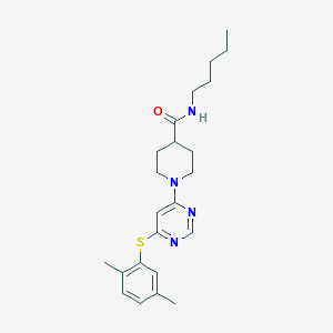 1-{6-[(2,5-dimethylphenyl)sulfanyl]pyrimidin-4-yl}-N-pentylpiperidine-4-carboxamide