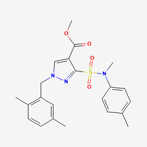 molecular formula C22H25N3O4S B6584888 methyl 1-[(2,5-dimethylphenyl)methyl]-3-[methyl(4-methylphenyl)sulfamoyl]-1H-pyrazole-4-carboxylate CAS No. 1251619-26-7